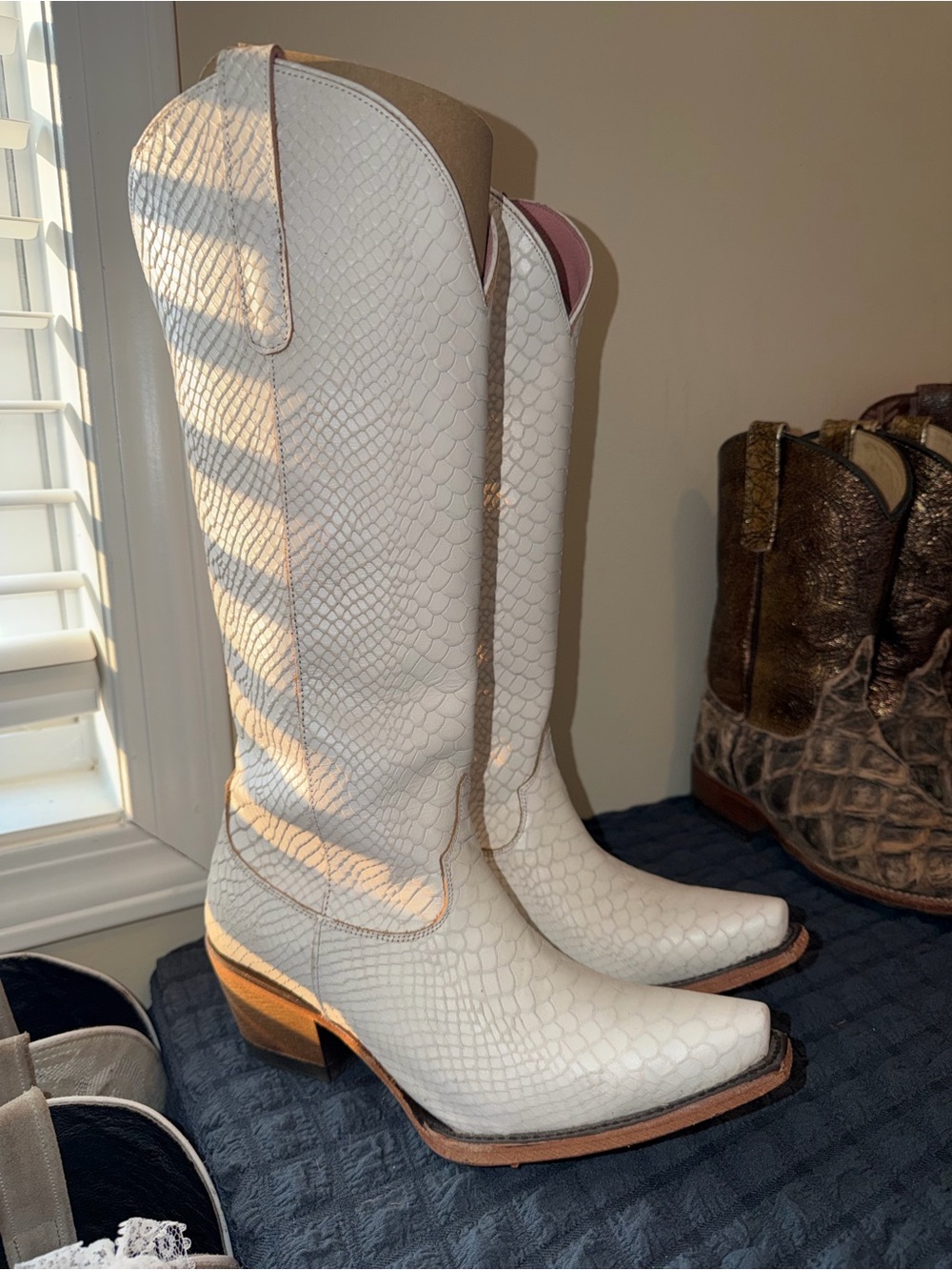 Junk Gypsy by Lane - White Textured Cowgirl Boots